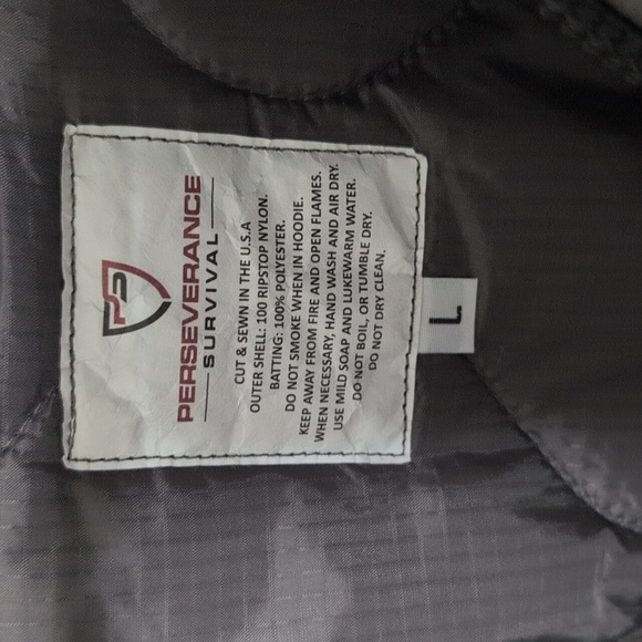Perseverance Survival Gray Quilted Hooded Jacket - Picture 2 of 2